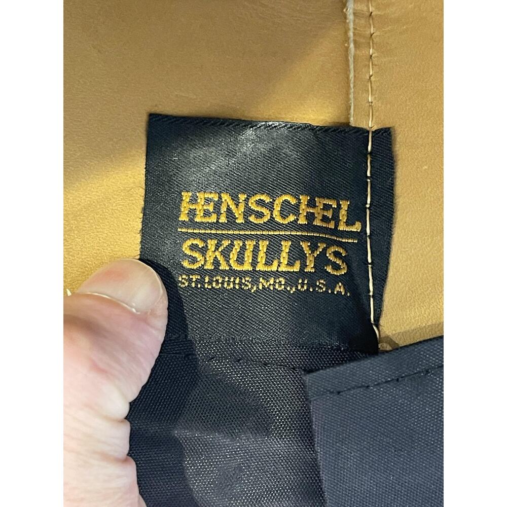 VTG Henschel Skullys Hat Cap Cowboy Men L Beige Suede Leather Lined Wide Brim - Picture 7 of 8